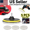 5PCS 6" Buffing Polishing Pad Wool Wheel Mop Kit For Car Polisher