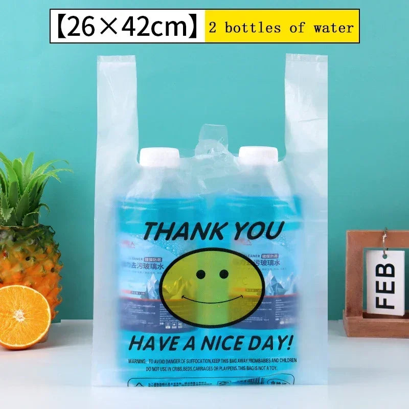 Plastic Food Storage Bags with Handle Supermarket Grocery Shopping Bag Useful Shopping Bag Kitchen Storage Basket