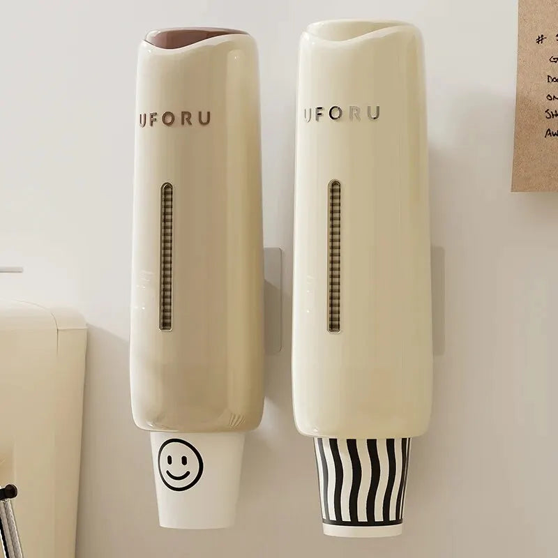 UFORU Wall-Mounted Water Dispenser Cup Holder Rack