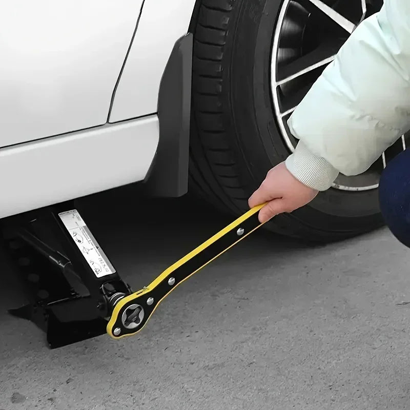 Cheie cu clichet pentru cric auto, cheie de schimbat anvelope, cheie în cruce pentru reducerea efortului, manivelă pentru cric auto