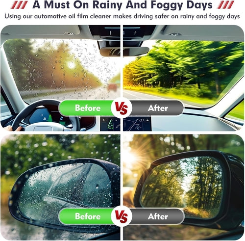 Oil Film Cleaning Brush, Anti-Rain Fog Car Glass Oil Film Cleaner