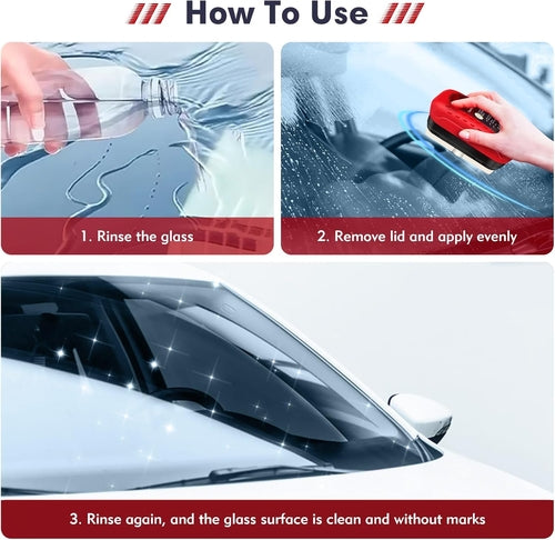 Oil Film Cleaning Brush, Anti-Rain Fog Car Glass Oil Film Cleaner