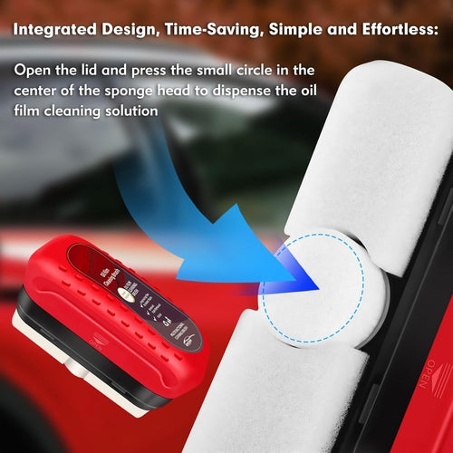 Oil Film Cleaning Brush, Anti-Rain Fog Car Glass Oil Film Cleaner
